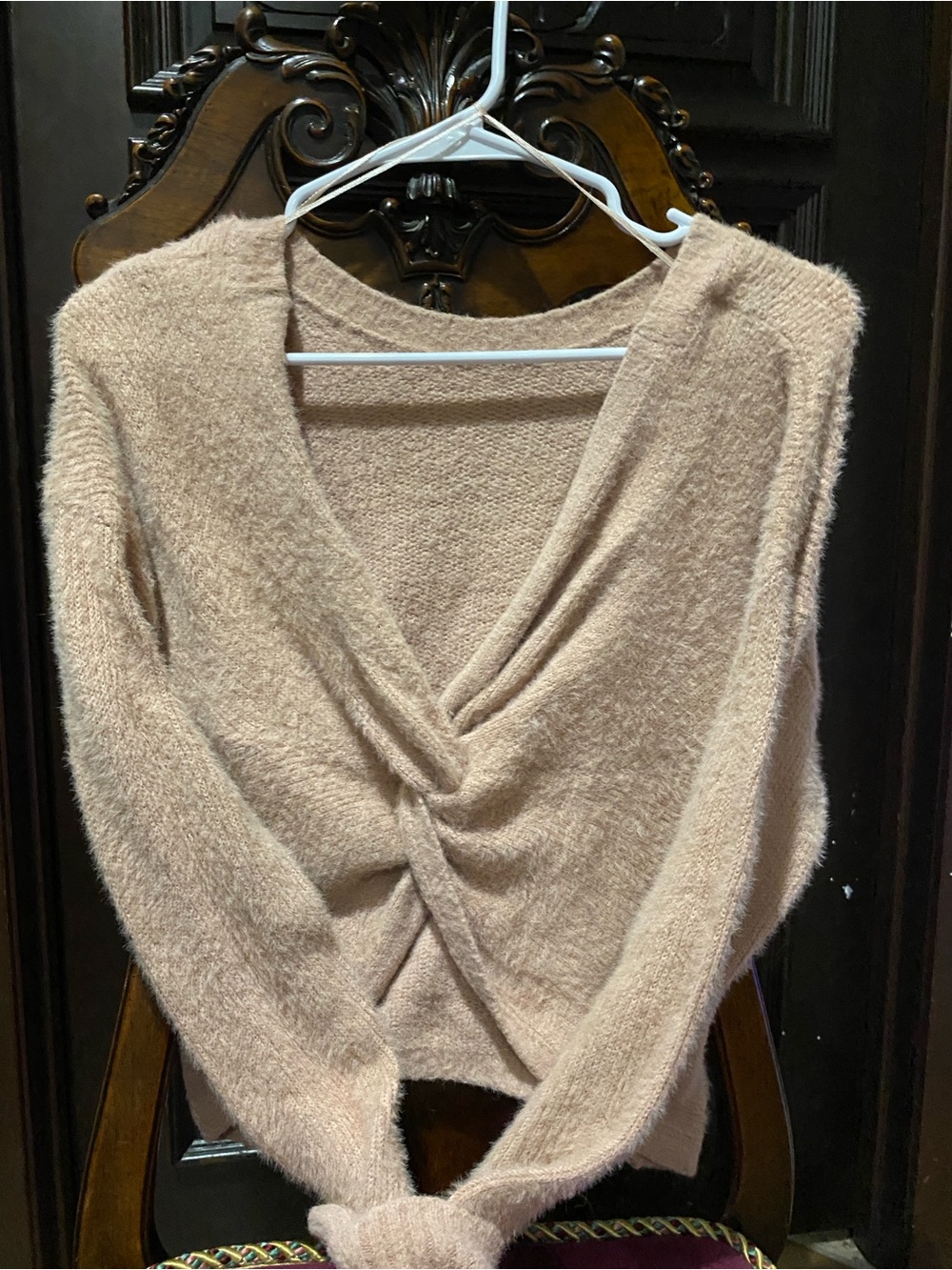Hollister Twist-Front V-Neck Sweater - Blush